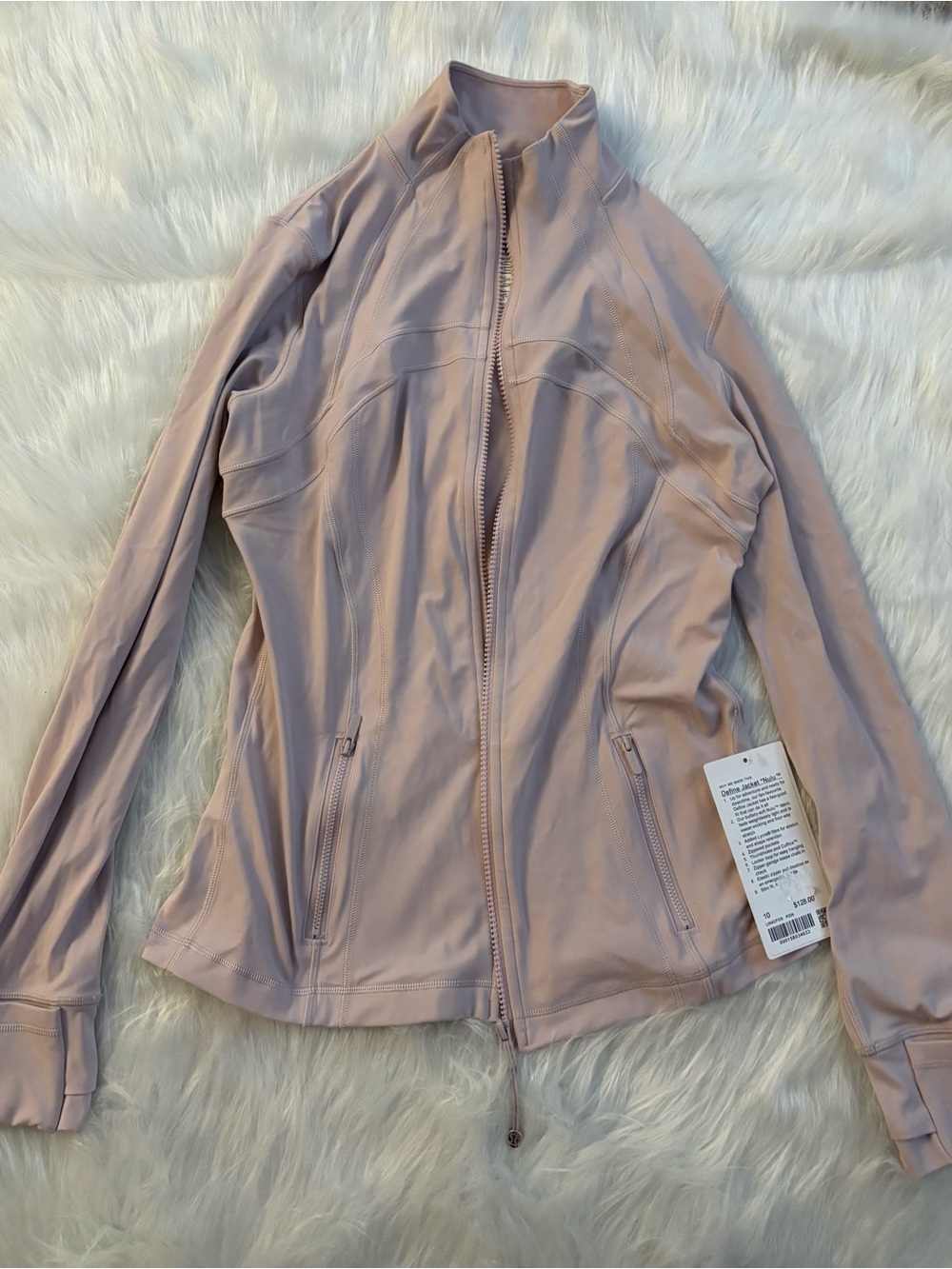 Lululemon Define Jacket Porcelain Pink Size 10 NWT